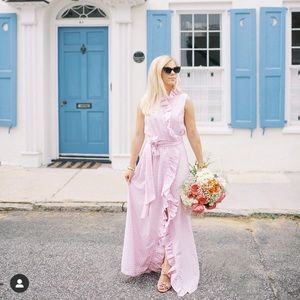 Elizabeth Wilson Pink Gingham Wrap Maxi XXL NWOT